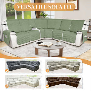 Áo phủ ghế <span class=keywords><strong>sofa</strong></span> chất lượng cao màu xanh xám nhạt, chống thấm, chống trơn trượt, phong cách châu Âu, chống trầy xước, bảo vệ toàn diện 360 độ, chống trầy xước do vật nuôi. - Product Image 6