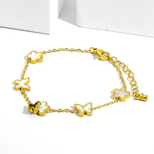 JUSNOVA Bracelet Charme Vintage Cœur Mode en Chaîne Maille Forçat Plaqué Or 18K Ajustable Acier Inoxydable - Product Image 6