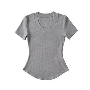 Damen Baumwolle T-Shirts Mode Slim Fit Kurzarm T-Shirt Lady Casual Short Tops - Product Image 3