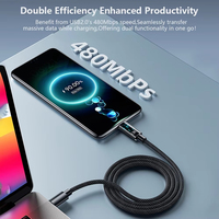 Cable de Carga Rápida PD de 100W Tipo C con Barra de Luz Animada, E-Marker, 5A, Cable de Datos Trenzado, Transferencia de 480Mbps para Auto, Escritorio y Teléfono