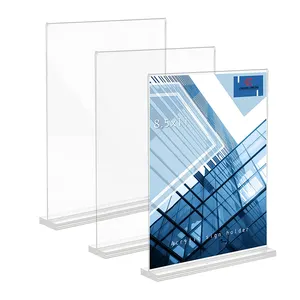 Factory Supplier 8.5 x 11 Acrylic Sign Holders Custom Acrilico Sheets Signage Clear Tabletop Acrylic Sign Holders