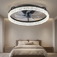 Ventilateur de plafond LED à moteur DC encastré à profil bas, moderne et luxueux, 7 pales, télécommande, intelligent, pour la maison (ventilateur-plafonnier)
