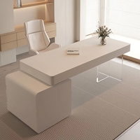 Bureau d'écriture à la maison blanc pur de luxe minimaliste bureau d'ordinateur Rectangle de Style crème Durable pour la consultation médicale de Salon de beauté