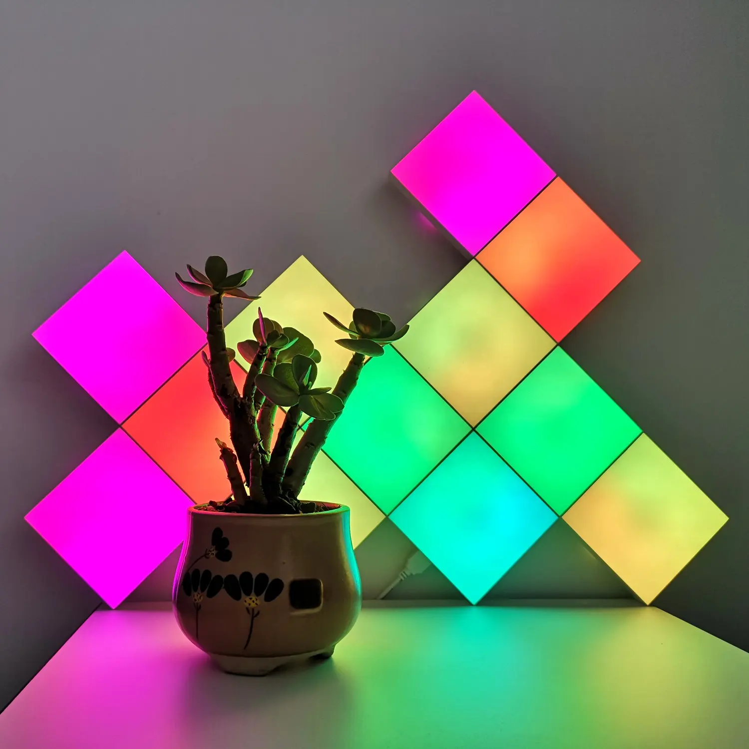 Wholesale Price best seller Led honeycomb tile Light wall Square Mounted Lamp For Gaming room setup Decoration