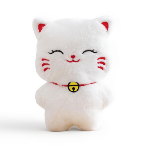 Peluche de Gato de la Suerte Blanco, Suave y Esponjoso, Certificado CE EN71 ASTM, Juguete de Peluche para Niños con Relleno de Algodón PP - Product Image 1