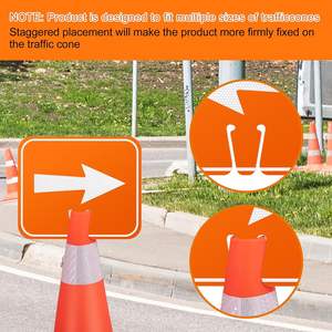 Cono de tráfico reflectante de alta intensidad, 6 uds., cono de tráfico, advertencia superior, flechas reversibles, señales direccionales - Product Image 6