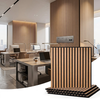 Panneau acoustique en bois MDF personnalisable avec lattes en PET, absorption acoustique, revêtement décoratif pour bureau, bibliothèque, salon, restaurant, intérieur