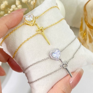 Fashion Jewelry <b>Bracelets</b> 18K Gold Plated CZ Zircon Trendy Cross Pearl <b>Bracelet</b> for Women - Product Image 4