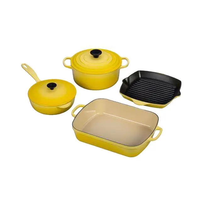 Premium sarı renk fiyat silikon prestij mutfak 12 adet güveç kare Mini tencere setleri