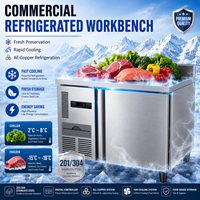Équipement de cuisine commerciale, plan de travail en acier inoxydable à température unique, réfrigérateur, refroidisseur de comptoir à air, table de refroidissement