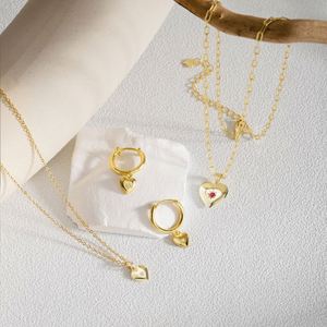 Colliers pour femmes Dylam, style métallique, fantaisie, zircon 5A, argent, délicats, superposés, cœur, minimalistes, bijoux fins - Product Image 4