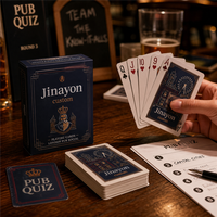 Cartes à jouer promotionnelles Jinayon personnalisées pour pub britannique, jeu de société en papier couché 300g avec feuille d'argent mate