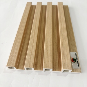 Modern Wood <strong>Plastic</strong> WPC LED Light Wall Panel Water-Proof Indoor Hollow Decoration Timber <strong>Cladding</strong> for <strong>Bathroom</strong> Fluted Laminated - Product Image 4