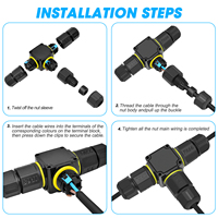 Adaptador de Aviación Circular Multipolar M20 de Conexión Rápida, Enchufar y Usar, para Montaje en Campo, con Pasador de Señal y Conector en T