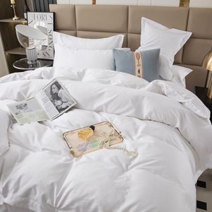 Blanco Color sólido 100% algodón Sateen Home Hotel Textiles Lino 4PCS Juego de cama Proveedor - Product Image 2