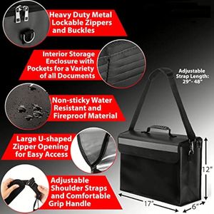 CUSTOM 17*12*6inch Fireproof and Waterproof <b>Document</b> <b>Bag</b> Easily Fits Binders and Legal Size <b>Documents</b> Filing Product - Product Image 3