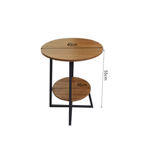 Table d'appoint en métal à 2 niveaux pour chambre à coucher, table de chevet simple, étagère de rangement pour salon - Vente en gros