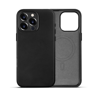 Étui de téléphone en cuir véritable OEM étui enveloppant entièrement en cire à l'huile avec support magnétique pour iPhone 16 Pro Max