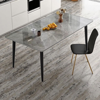 Ensemble table et chaises de salle à manger en bois brillant de style italien moderne, luxe léger, forme rectangulaire, pour la maison, petit appartement