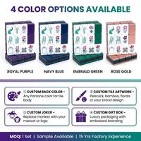 Mahjong de Luxe Moderne de Haute Qualité, Mini Portable, Tuiles en Acrylique à Quatre Couches, Motif à Points Assorti aux Couleurs, Fait Main, 4 Joueurs, Style Européen