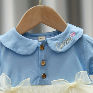 Lässige Kurzarm-Sommerkleider für Kleinkinder und Mädchen, Festliche Kleidersets mit Schleifendekoration aus Chiffon für Kinder - Product Image 5