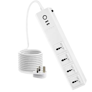 Wifi Smart Power Strip 4 Universal Plug with 2 USB Fast Charging Port Socket Work with Alexa Google Assistant Smart Life Socket