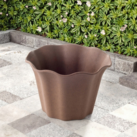 Pot de fleurs extérieur en WPC léger, durable, écologique et biodégradable, aspect bois, pour la maison, le jardin et la pépinière, design XF-J002
