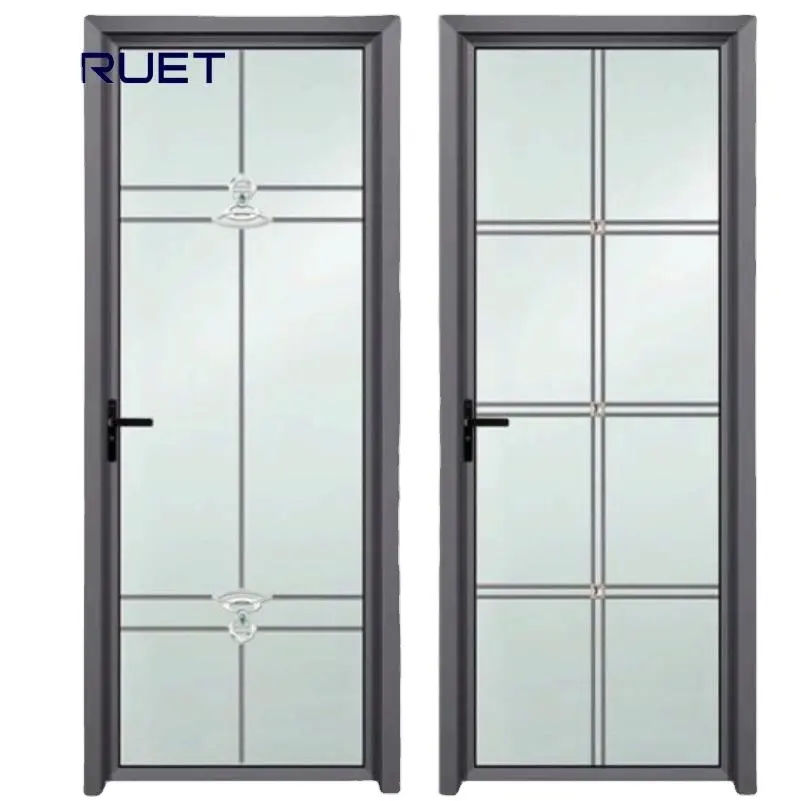 Corner Entry Easy narrow frame bathroom shower room hinged Aluminum casement Doors with Tempered Glass