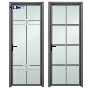 コーナーエントリー簡単な狭いフレームのバスルームシャワールームヒンジ付きアルミニウム開き窓ドア強化ガラス付き