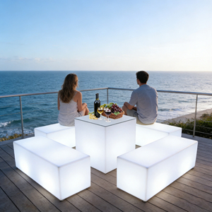 Modern Hotel Remote Control Battery Powered Color Changing Nightclub Portable LED <strong>Bar</strong> <strong>Table</strong> <strong>and</strong> <strong>Chair</strong> for Events - Product Image 1