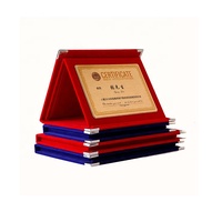 Plaques en bois massif marron avec feuille d'or ronde pour l'utilisation de cadeaux d'affaires