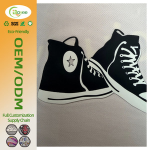 Étiquettes thermocollantes en silicone certifiées Oeko-Tex 100 pour veste, motif chaussure en toile, résistantes à plus de 50 lavages sans craquellement - Product Image 1