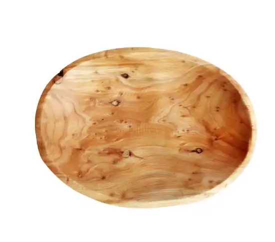 Guansen food grade Oval shape root wood plate dinner plate set
