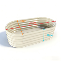 Pot Tanaman Taman Oval Baja Galvanis Tahan Lama Modern Minimalis Kontemporer Rustic Ringan Kapasitas Besar