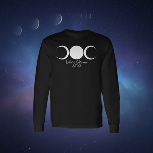 Camiseta de manga larga con numerología de fases lunares cósmicas Twin Flame 11.11 - Product Image 3