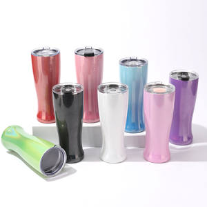 Seaygift-Jarrón de 30oz con logotipo personalizado de arcoíris en forma de cintura, taza portátil de café con aislamiento térmico de doble pared - Product Image 1