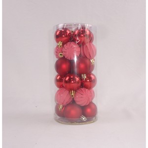 Juego de 24 bolas de plástico, diámetro 4CM, ROJO - Product Image 1