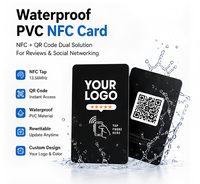 Carte NFC en PVC étanche OEM avec code QR pour les évaluations Google, les réseaux sociaux, les cartes de visite numériques, vente en gros