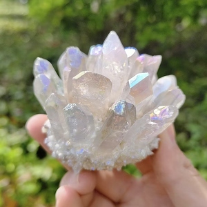 Venta al por mayor Natural claro cuarzo <span class=keywords><strong>Aura</strong></span> cuarzo racimo Ángel <span class=keywords><strong>Aura</strong></span> cristal racimo para decoración y regalo - Product Image 4