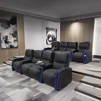 Canapé inclinable électrique moderne en cuir véritable pour salon