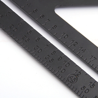Règle d'angle triangulaire en aluminium OEM d'usine 90/45 degrés 7''/120g, outil de mesure métrique haute précision multifonctionnel pour le bricolage, garantie 3 ans