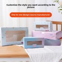 Boîte d'emballage pour pâtisserie et bonbons recyclée, pour macarons, chocolat, boîte à gâteau en papier personnalisée avec fenêtre transparente