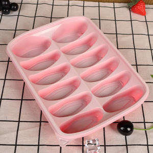 Rd et Whit Color 12-Grid Kitchn Rfrigrator Food Prsrvation Box Quick-Frozn Dumplings PP Matrial Microwavabl - Product Image 1