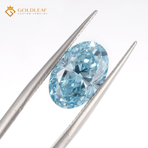 Bijoux Goldleaf, diamant de laboratoire de 2,59 carats, clarté VS1, couleur bleu intense fantaisie, taille ovale, certifié IGI, pour la fabrication de bijoux - Product Image 2