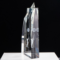 Trophée de golf en cristal K9 étanche et poli avec gravure 3D et sommet en étoile, récompense de luxe pour événements sportifs