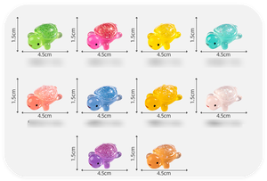 Mini figurines d'animaux lumineuses en résine DIY en gros, qui brillent dans le noir, tortues, lots de figurines d'animaux minuscules, breloques surprises, sachets surprises, jouets de bain - Product Image 2