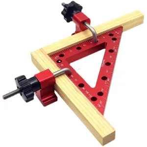 Regla de ángulo recto de sujeción fija multiángulo de 90 y 45 grados, regla triangular de Metal y aluminio CNC, plantilla de ángulo recto para carpintería