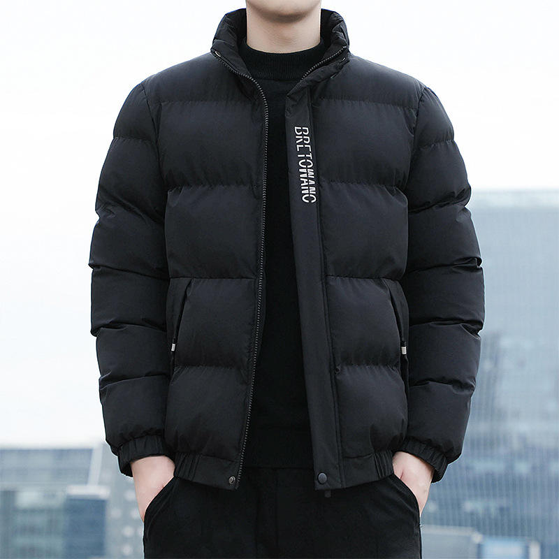 Best Quality Men's Plus Size Puffer Jacket Winter Warm Puffy Down Jacket  Stand Collar Breathable Knitted Fabric Large Size