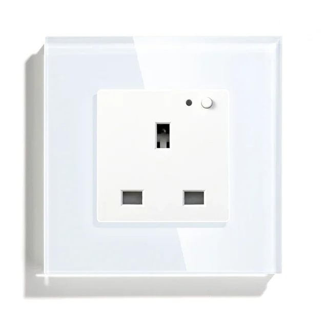 WiFi Smart Wall Socket Outlet Tuya Smartlife App Remote Control UK Glass Panel