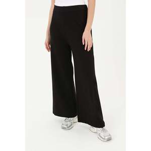 <b>Black</b> Women's Wide Leg <b>Trousers</b> Knitted <b>Stretch</b> Pants High Waist Comfort Fit 30007PNT - Product Image 2